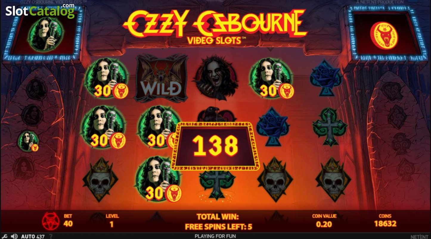 Ein Screenshot vom Oozy Osbourne Spielautomat